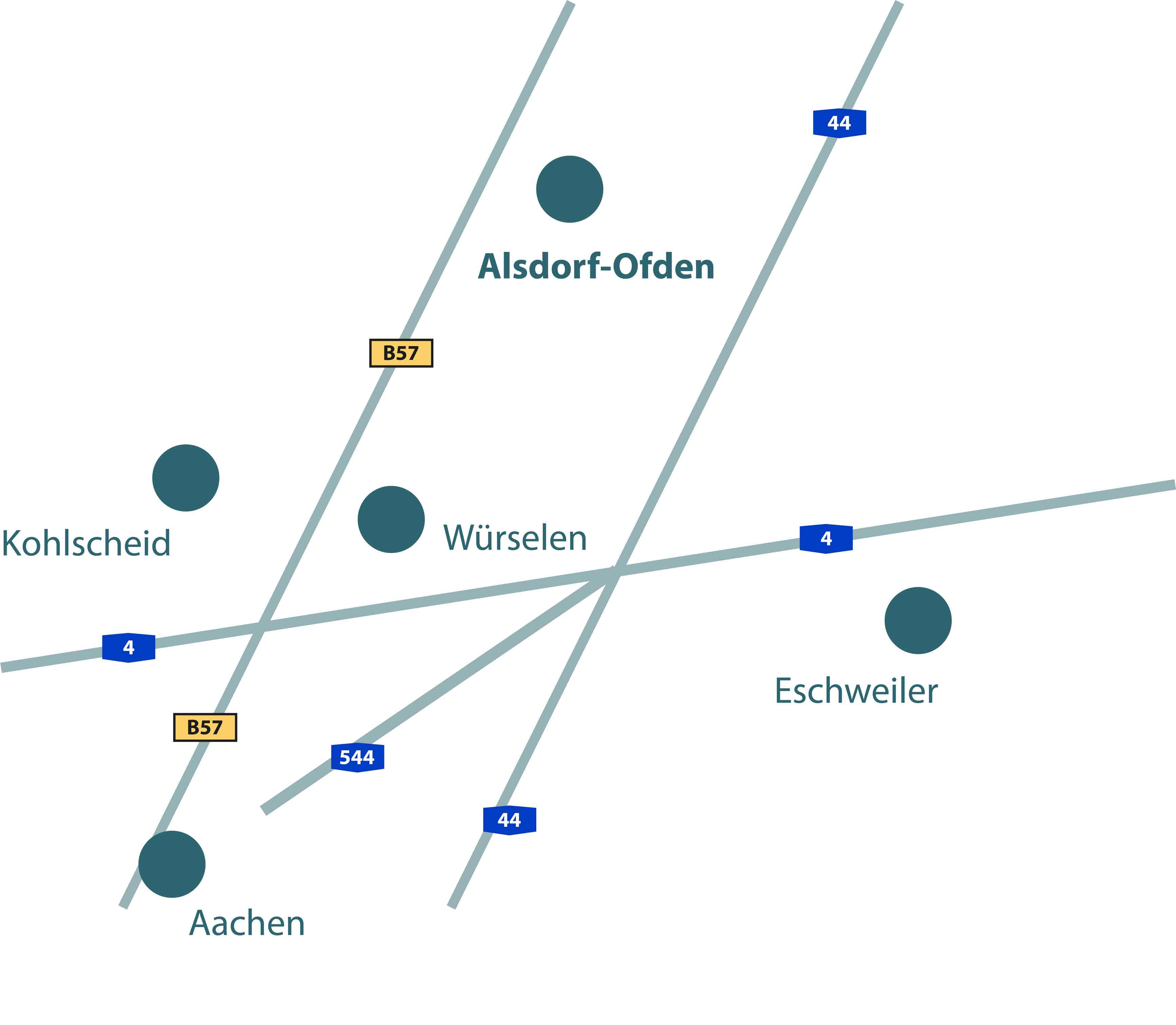 Mit rd. 48.000 Einwohnern auf einem Gebiet von 31,2 Quadratkilometern ist Alsdorf ein klassisches Mittelzentrum, das bis in die jüngere Vergangenheit vom Steinkohlebergbau geprägt war. Den Strukturwandel hat Alsdorf erfolgreich bewältigt, und heute erinnert eigentlich nur noch das Fördergerüst der Grube Anna an diese Zeiten. Alsdorf präsentiert sich mit neuem Gesicht und ist weithin bekannt und beliebt als Stadt mit einem starken kulturellen Angebot und vielfältigen Freizeitangeboten. 